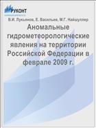 Аномальные гидрометеорологические явления на территории Российской Федерации в феврале 2009 г.