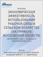 ЭКОНОМИЧЕСКАЯ ЭФФЕКТИВНОСТЬ ИСПОЛЬЗОВАНИЯ РАБОЧЕЙ СИЛЫ В СЕЛЬСКОМ ХОЗЯЙСТВЕ (НА ПРИМЕРЕ МОСКОВСКОЙ ОБЛАСТИ)