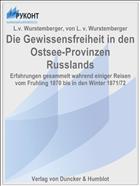 Die Gewissensfreiheit in den Ostsee-Provinzen Russlands