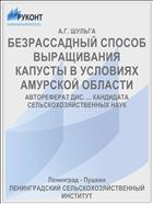 БЕЗРАССАДНЫЙ СПОСОБ ВЫРАЩИВАНИЯ КАПУСТЫ В УСЛОВИЯХ АМУРСКОЙ ОБЛАСТИ