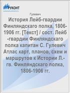 История Лейб-гвардии Финляндскаго полка, 1806-1906 гг. [Текст] / сост. Лейб-гвардии Финляндскаго полка капитан С. Гулевич Атлас карт, планов, схем и маршрутов к Истории Л.-гв. Финляндскаго полка, 1806-1906 гг.