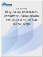 Лакуны как показатели специфики этнического сознания и языковых картин мира