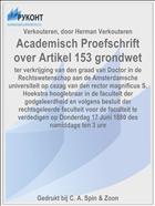 Academisch Proefschrift over Artikel 153 grondwet
