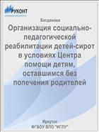 Организация социально-педагогической реабилитации детей-сирот в условиях Центра помощи детям, оставшимся без попечения родителей
