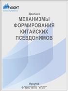 МЕХАНИЗМЫ ФОРМИРОВАНИЯ КИТАЙСКИХ ПСЕВДОНИМОВ