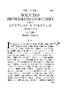 Solutio problematis geometrici circa lunulas a circulis formatas