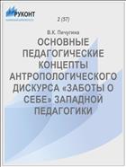 ОСНОВНЫЕ ПЕДАГОГИЧЕСКИЕ КОНЦЕПТЫ АНТРОПОЛОГИЧЕСКОГО ДИСКУРСА «ЗАБОТЫ О СЕБЕ» ЗАПАДНОЙ ПЕДАГОГИКИ