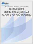 ВЫПУСКНАЯ КВАЛИФИКАЦИОННАЯ РАБОТА ПО ПСИХОЛОГИИ