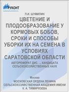 ЦВЕТЕНИЕ И ПЛОДООБРАЗОВАНИЕ У КОРМОВЫХ БОБОВ, СРОКИ И СПОСОБЫ УБОРКИ ИХ НА СЕМЕНА В УСЛОВИЯХ САРАТОВСКОЙ ОБЛАСТИ