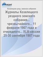 Журналы Козелецкого уездного земского собрания... чрезвычайного... 11 февраля 1907 года и очередного... XLIII сессии 25-30 сентября 1907 года