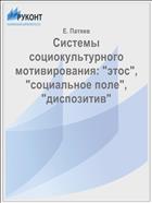 Системы социокультурного мотивирования: 