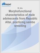 Morphofunctional characteristics of male adolescents from Republic Altai, practicing sambo wrestling