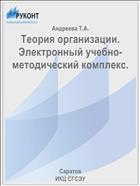 Теория организации. Электронный учебно-методический комплекс.