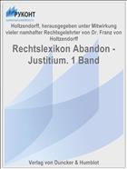 Rechtslexikon Abandon - Justitium. 1 Band