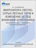 МИКРОФЛОРА СВЕТЛО-СЕРЫХ ЛЕСНЫХ ПОЧВ И ИЗМЕНЕНИЕ ЕЕ ПОД ВЛИЯНИЕМ АГРОТЕХНИКИ
