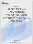 АКСИОЛОГЕМЫ СЕМИОТИКИ ТРАДИЦИОННОГО КИТАЙСКОГО РИТУАЛА СВАДЬБЫ