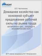 Домашнее хозяйство как основной субъект предложения рабочей силы на рынке труда