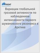 Вариации глобальной грозовой активности по наблюдениям интенсивности первого шумановского резонанса в Арктике