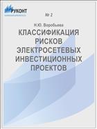 КЛАССИФИКАЦИЯ РИСКОВ ЭЛЕКТРОСЕТЕВЫХ ИНВЕСТИЦИОННЫХ ПРОЕКТОВ