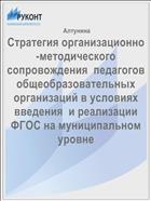 Стратегия организационно-методического сопровождения  педагогов общеобразовательных организаций в условиях введения  и реализации ФГОС на муниципальном уровне