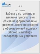 Забота о потомстве и влияние присутствия самца на формирование родительского поведения у обыкновенной полевки (Microtus arvalis) в лабораторных условиях