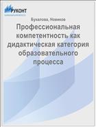 Профессиональная компетентность как дидактическая категория образовательного процесса 