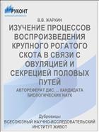 ИЗУЧЕНИЕ ПРОЦЕССОВ ВОСПРОИЗВЕДЕНИЯ КРУПНОГО РОГАТОГО СКОТА В СВЯЗИ С ОВУЛЯЦИЕЙ И СЕКРЕЦИЕЙ ПОЛОВЫХ ПУТЕЙ