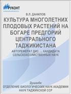 КУЛЬТУРА МНОГОЛЕТНИХ ПЛОДОВЫХ РАСТЕНИЙ НА БОГАРЕ ПРЕДГОРИЙ ЦЕНТРАЛЬНОГО ТАДЖИКИСТАНА