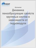Динамика пенообразующих свойств крупяных систем в зависимости от гидромодуля