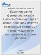 Моделирование функциональных и вычислительных задач с использованием пакетов прикладных программ : метод. указания по выполнению курсовой работы 