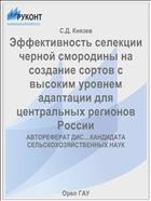 Эффективность селекции черной смородины на создание сортов с высоким уровнем адаптации для центральных регионов России 