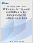 Rhinologie, Laryngologie und Otologie in ihrer Bedeutung fur die allgemeine Medicin
