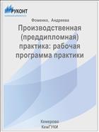 Производственная (преддипломная) практика: рабочая программа практики