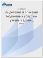 Выделение и описание бюджетных услуг как учетных единиц