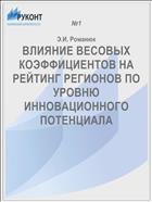 ВЛИЯНИЕ ВЕСОВЫХ КОЭФФИЦИЕНТОВ НА РЕЙТИНГ РЕГИОНОВ ПО УРОВНЮ ИННОВАЦИОННОГО ПОТЕНЦИАЛА