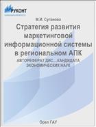 Стратегия развития маркетинговой информационной системы в региональном АПК 