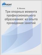 Три опорных момента профессионального образования: из опыта проведения занятий