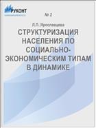 СТРУКТУРИЗАЦИЯ НАСЕЛЕНИЯ ПО СОЦИАЛЬНО-ЭКОНОМИЧЕСКИМ ТИПАМ В ДИНАМИКЕ