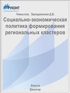 Социально-экономическая политика формирования региональных кластеров