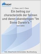 Ein beitrag zur characteristik der formen und deren abanderngen ''Im Sinne Darwin's ''